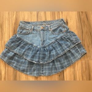 Vintage American Eagle Outfitters Layered Denim Blue Skirt